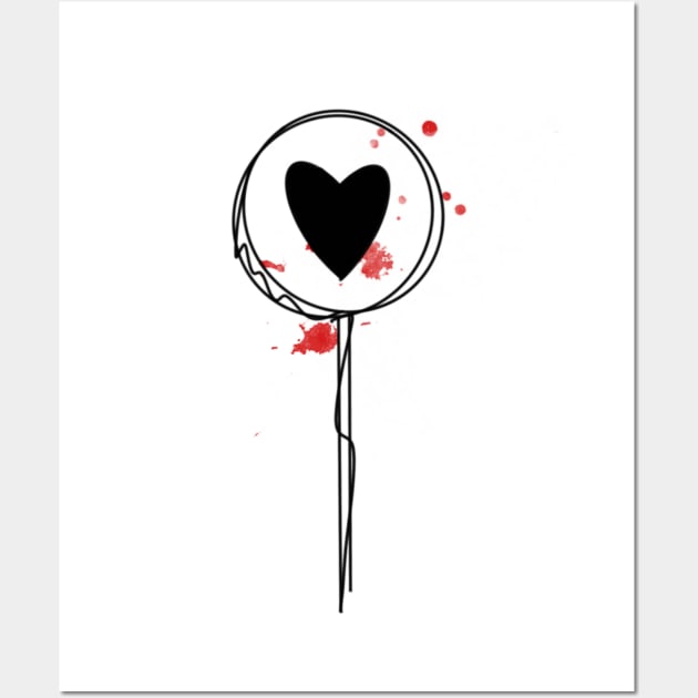 Lollipop Candy Love Line Black Heart art Wall Art by Print Art Station